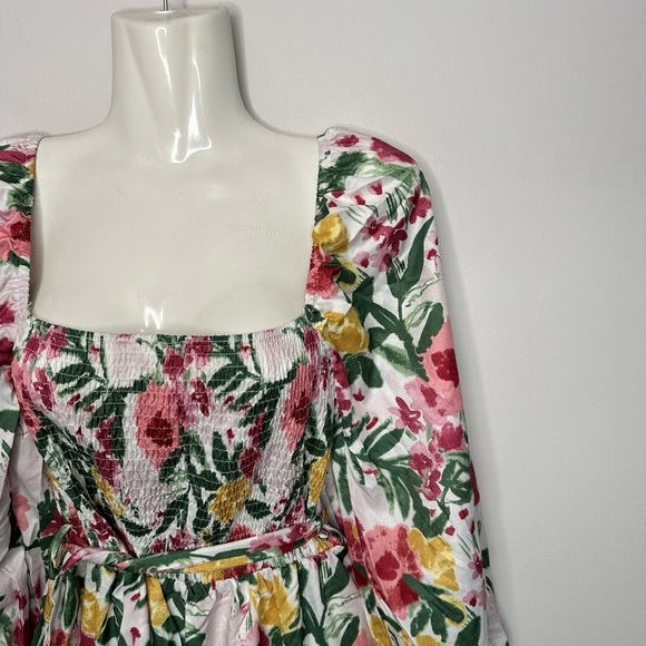 New! Simplee High Waist Lolita Dress Printed Open Back Square Neck Flare - Picture 9 of 13